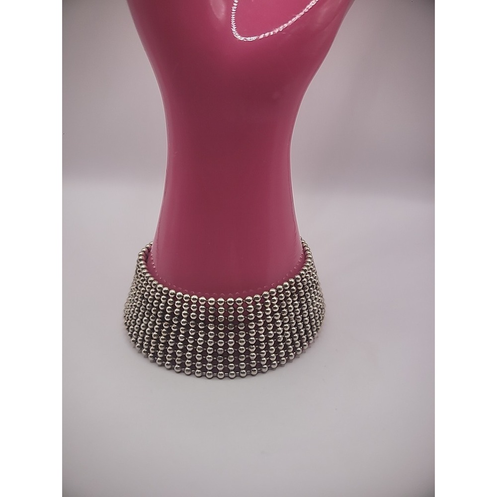 Vintage Bracelet‎ Silver Tone Ball Bead Unisex Brutalist Cutout Jewelry Costume